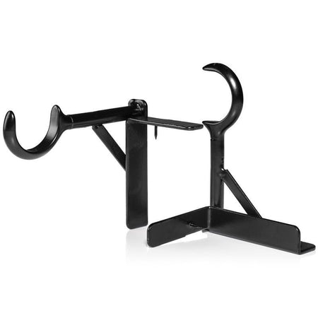 Black Tap Bracket Instant Curtain Bracket on a white background