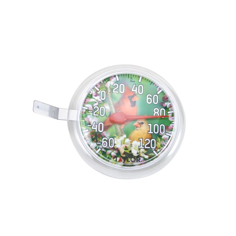 Taylor 5632 Cardinal-Bunting 6 Inch Dial Thermometer unpackaged on a white background