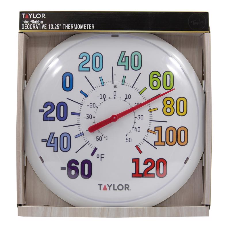 Taylor 6714 ColorTrak Thermometer in manufacturer packaging on a white background