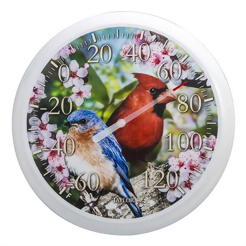 Taylor 6733 Cardinal-Bunting Thermometer unpackaged on a white background