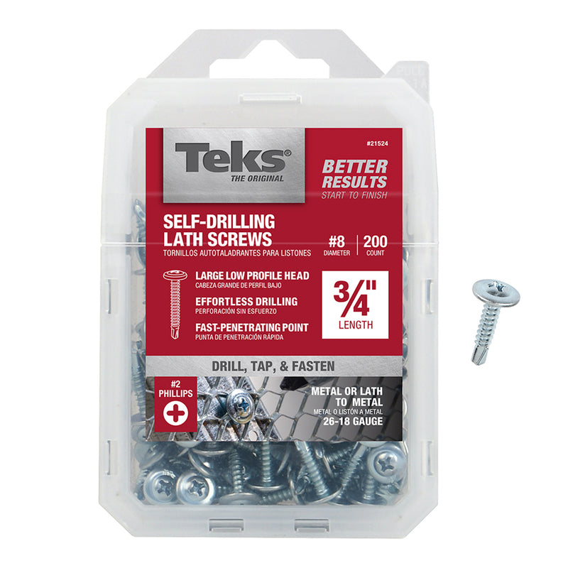 Teks Phillips Truss Head Tapping Lath Screws - Metal or Lath to Metal 3/4 inch 200 pack