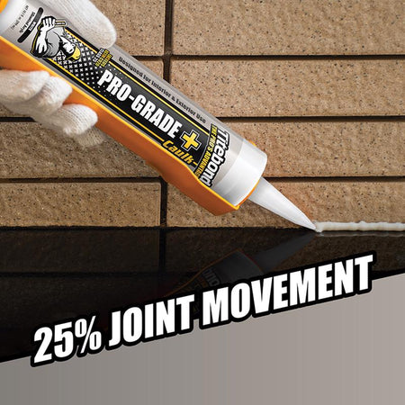 Titebond Pro-Grade Plus White Silicone Acrylic Caulk Joint Movement Infographic