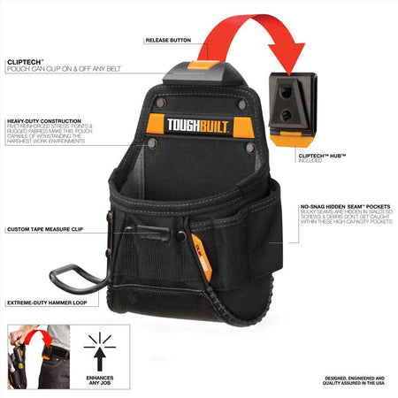 ToughBuilt 6-Pocket Pouch & Hammer Loop Product Highlights