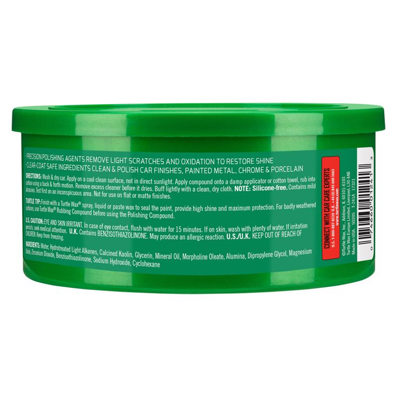Turtle Wax T241A Polishing Compound back label