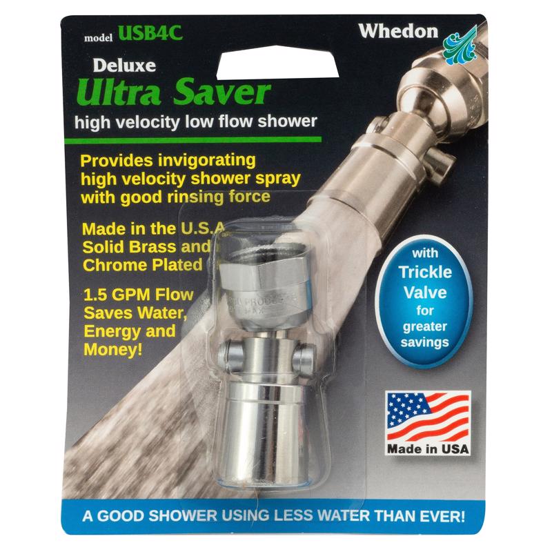 Whedon Deluxe Ultra Saver 1.5 Shower Head USB4C in manufacturer packaging