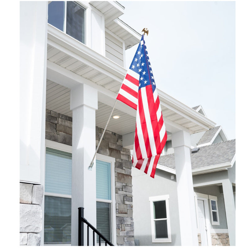 Valley Forge American Flag Kit AA-US1-1 shown hanging on a front porch