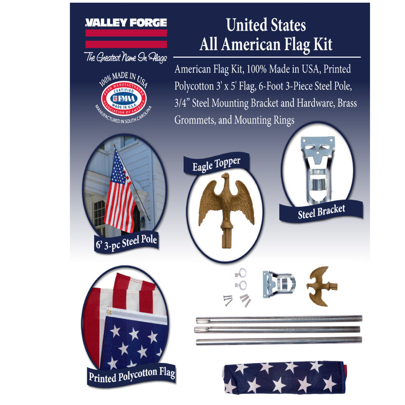 Valley Forge American Flag Kit AA-US1-1 package contents