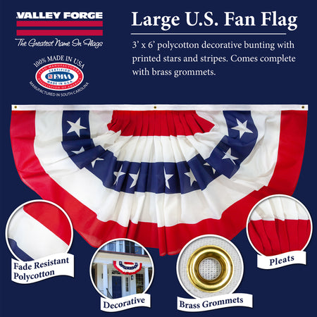 Valley Forge American Banner 36 in. H X 72 in. W PFF-ST product features