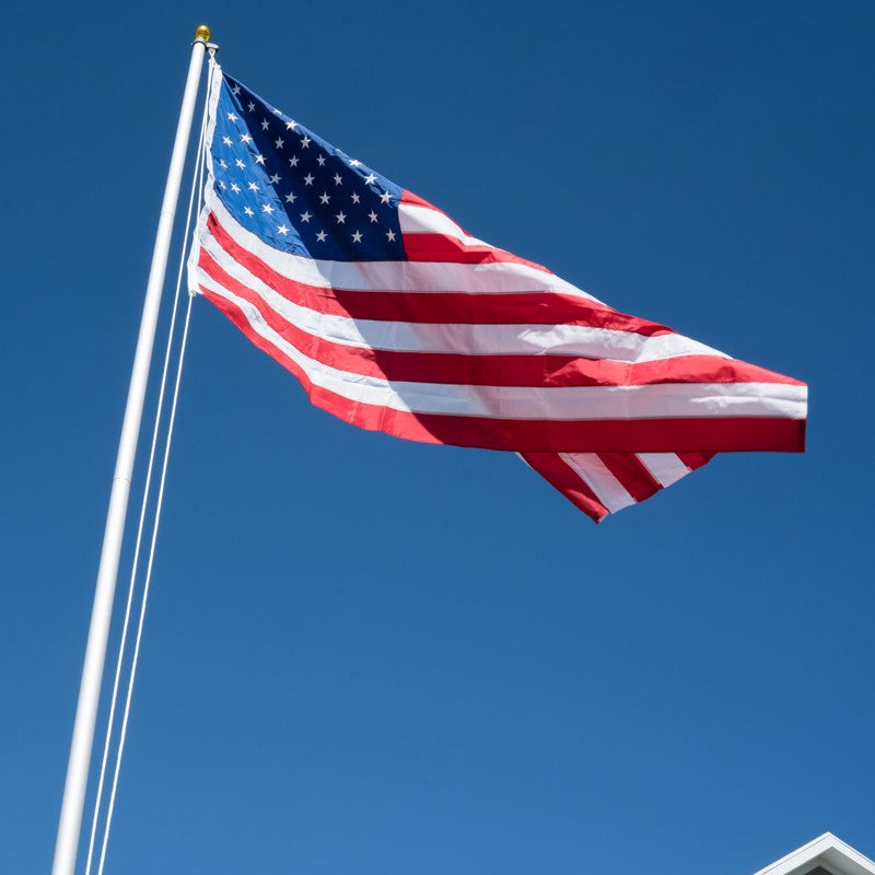 Valley Forge American Flag 60 in. H X 96 in. W US5PN shown on a flagpole