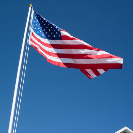 Valley Forge American Flag 60 in. H X 96 in. W US5PN shown on a flagpole
