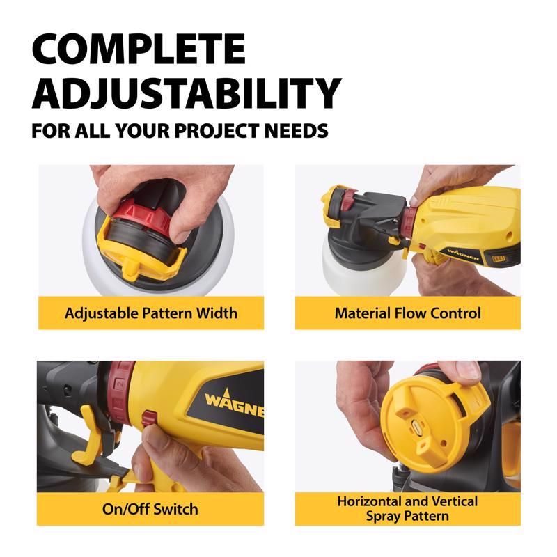 Wagner Control Spray Xtra Duty Metal HVLP Paint Sprayer How to Adjust the pattern width infographic.