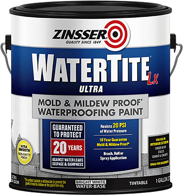 Zinsser Watertite LX gallon paint can on a white background