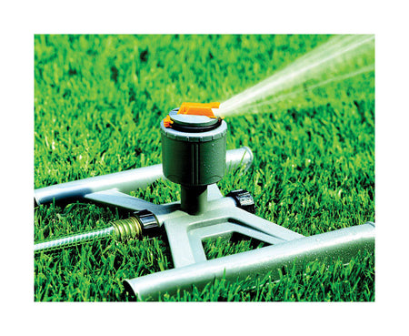 Whisper Quiet Adjustable Sprinkler Head 525023 attached to a sprinkler