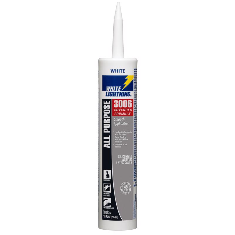 White Lightning 10 Oz White All Purpose Adhesive Caulk 30060