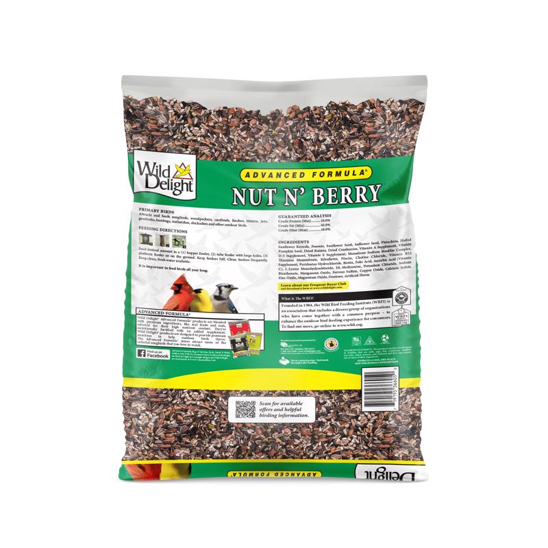 Wild Delight Nut 'N Berry Bird Food 5 Lb back label