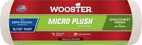 Wooster R238 Micro Plush Roller Cover 9 Inch on white background
