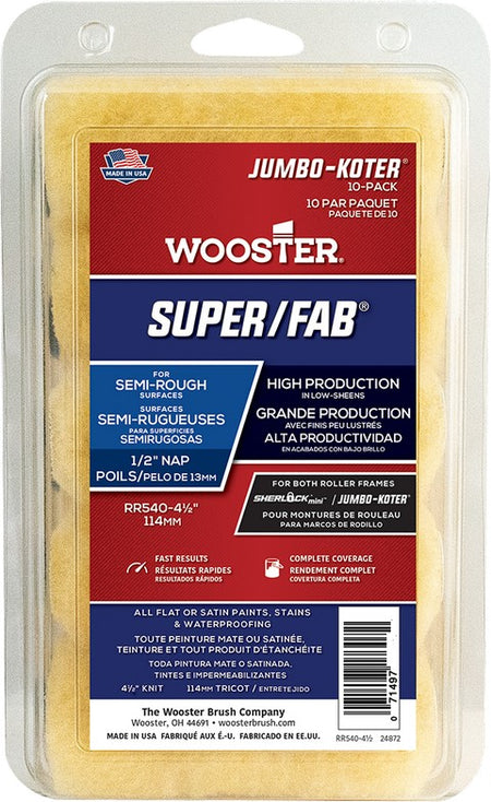 Wooster RR540 Super Fab 4 Inch 10-Pack on a white background