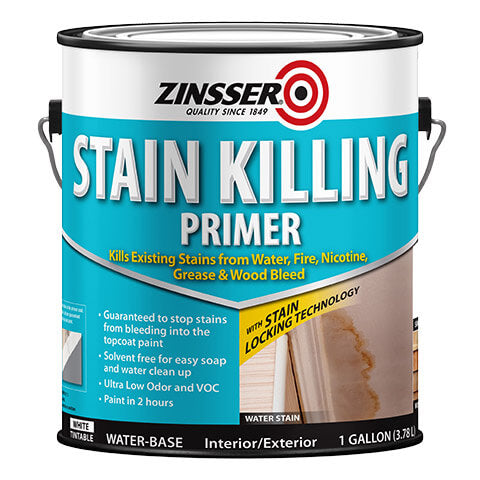 Zinsser Stain Killing Primer gallon can on a white background