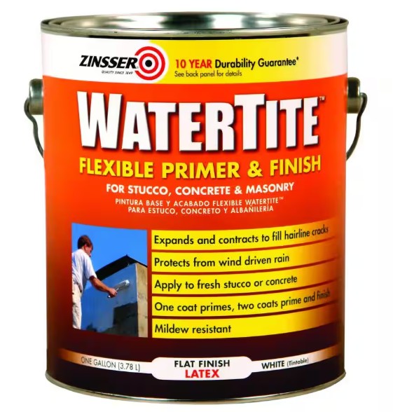 Zinsser Watertite gallon paint can on a white background