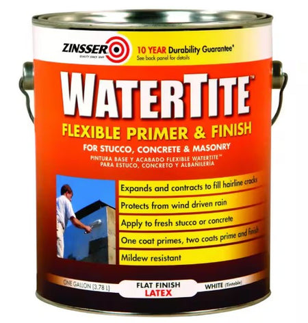Zinsser Watertite gallon paint can on a white background