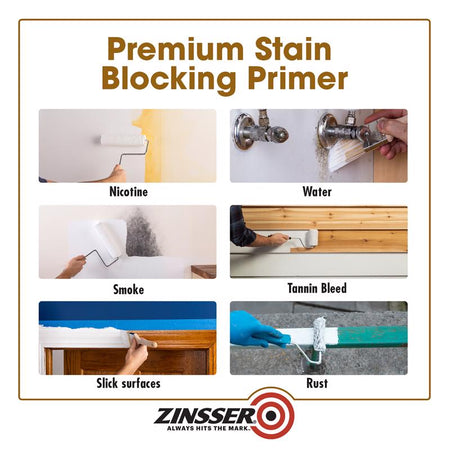 Zinsser Cover Stain High Hide Primer for use on infographic