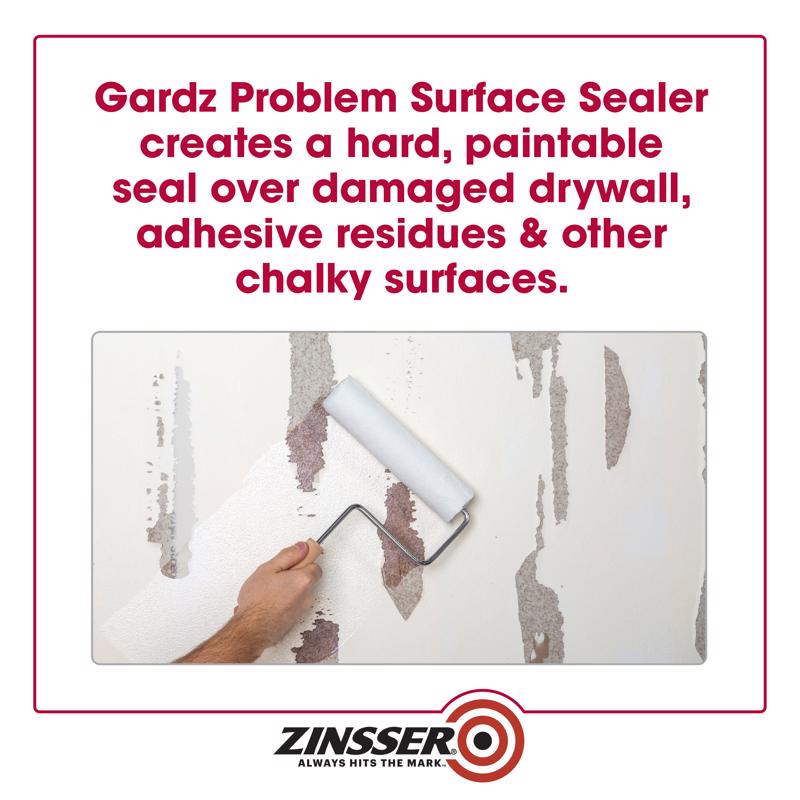 Zinsser Gardz being rolled onto a wall