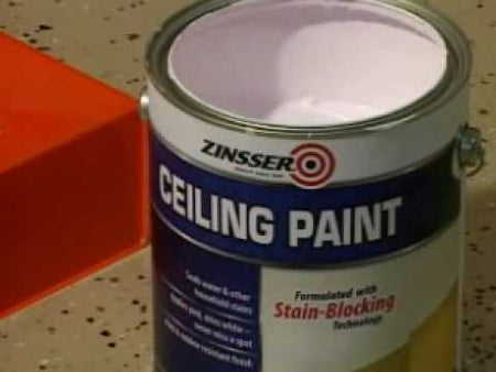 Manufacturer video of how to apply Zinsser Ceiling Paint & Primer In One 260967.