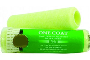 Consumer One Coat Roller Covers stacked to highlight the deluxe 100% high density polyester fabric.