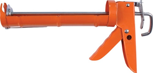 Stop Drip Half Barrel Caulking Gun highlighting the steel powder coated frame.