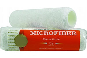 Consumer Microfiber Roller Covers stacked and closely showcasing the custom blend of woven fabric.