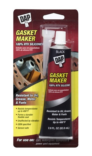 DAP 2.8 Oz Gasket Maker 100% RTV Silicone Black 00686