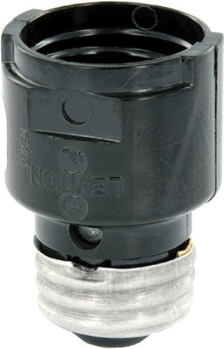 Leviton Medium Base One Piece Lampholder Adapter/Extension Black 02006-000