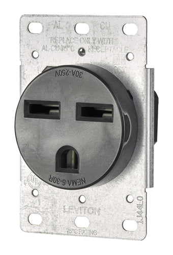 Leviton 30 Amp 250V Flush Mount Receptacle Industrial Grade 05372-S00