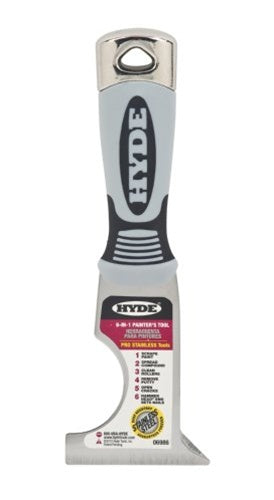 Hyde Tools Pro Stainless 6-in-1 Painter's Tool w/Hammer Head 06986