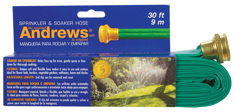 Andrews Sprinkler/Soaker Hose Green 30 Ft Long
