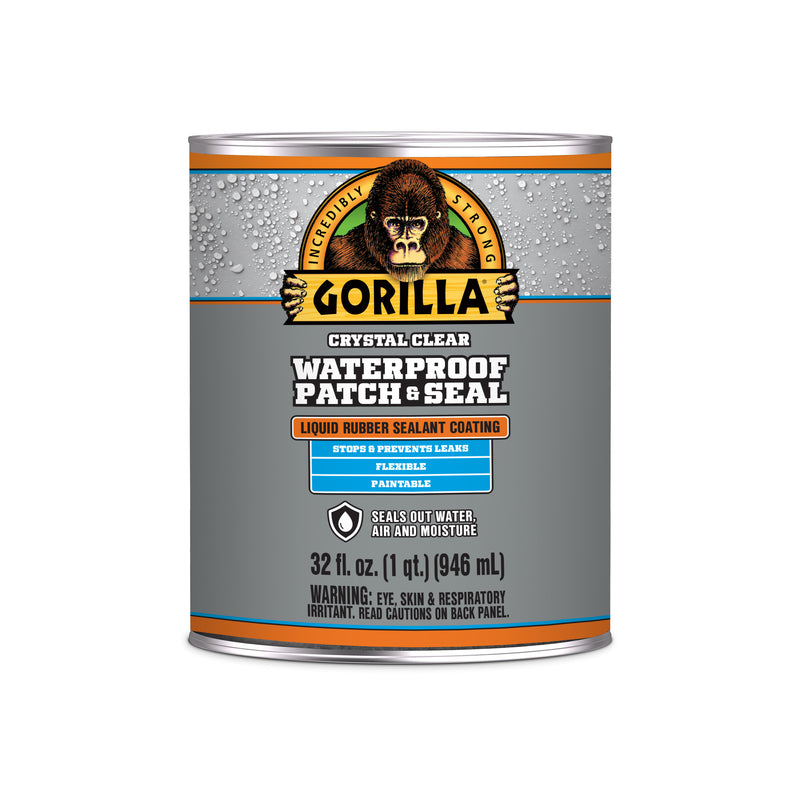 Gorilla Waterproof Patch & Seal Liquid Rubber Waterproof Sealer 32 Oz Crystal Clear