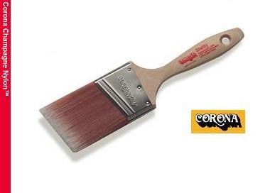 An image of the Corona Shelby Champagne Nylon Paint Brush 13562. The brush features a sleek champagne-colored handle with a silver ferrule holding the nylon bristles.