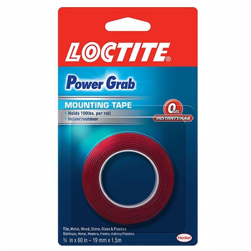 Loctite Power Grab Double Sided Mounting Tape Clear 3/4" x 60 Inch 1360350