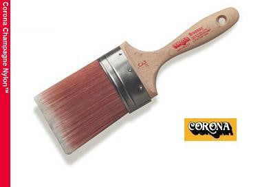 The image shows the Corona Bronson Champagne Nylon Paint Brush 13775. The handle is made of sturdy material with a comfortable grip. The bristles are soft and finely tapered for precise painting.