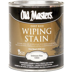 Old Masters Wiping Stain Classics Crimson Fire Quart