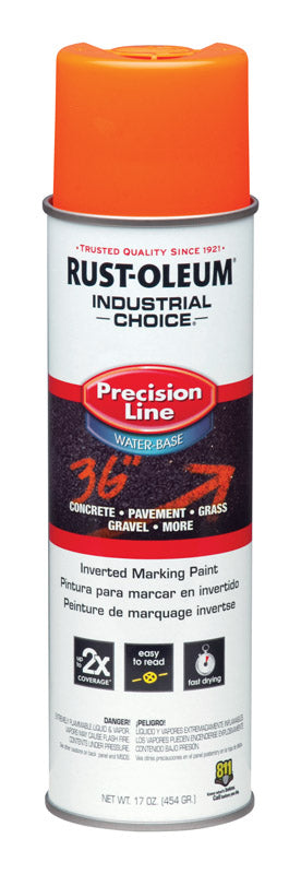 Rust-Oleum Industrial Choice M1800 System Water-Based Precision Line Marking Paint Fluorescent Orange
