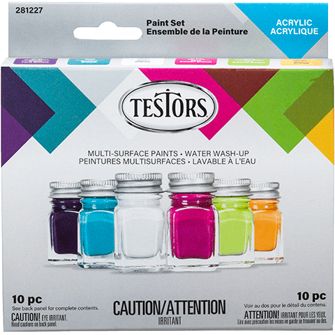 Testors 10-Pc Trend Acrylics Paint Set 281227