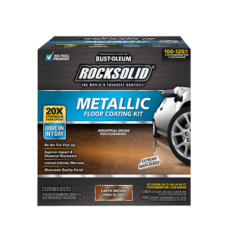 Rust-Oleum RockSolid Polycuramine® Metallic Floor Coating Kit Earth Brown