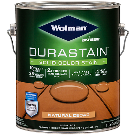 Wolman DuraStain One Coat Solid Color Stain (Water-Based) Gallon Natural Cedar