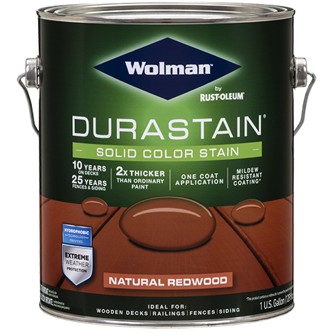 Wolman DuraStain One Coat Solid Color Stain (Water-Based) Gallon Natural Redwood