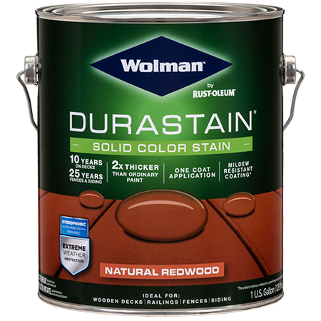 Wolman DuraStain One Coat Solid Color Stain (Water-Based) Gallon Natural Redwood