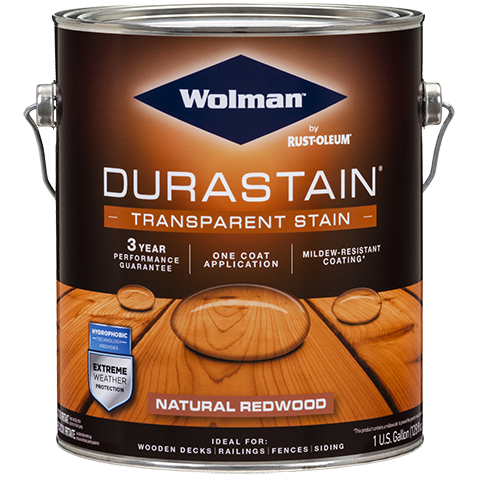 Wolman DuraStain RainCoat One Coat Transparent Stain (Water-Based) Gallon Natural Redwood
