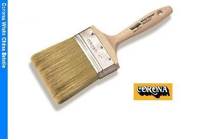 The image shows the Corona W-Dancer White China Paint Brush 3140 with its hand-formed chisel, unlacquered hardwood beavertail handle, and stainless steel ferrule.