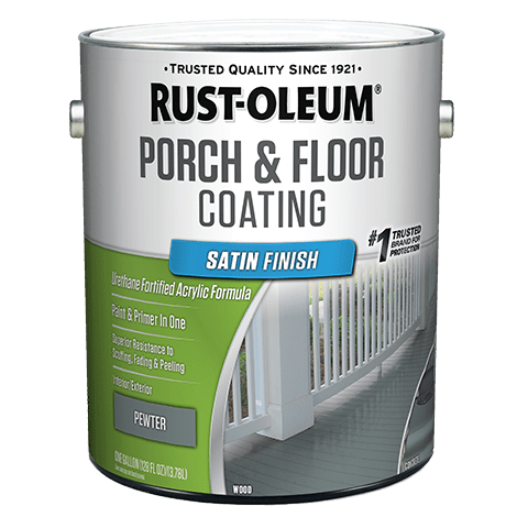 Rust-Oleum Porch & Floor Coating Satin Finish Gallon Pewter