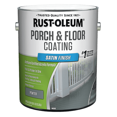 Rust-Oleum Porch & Floor Coating Satin Finish Gallon Pewter